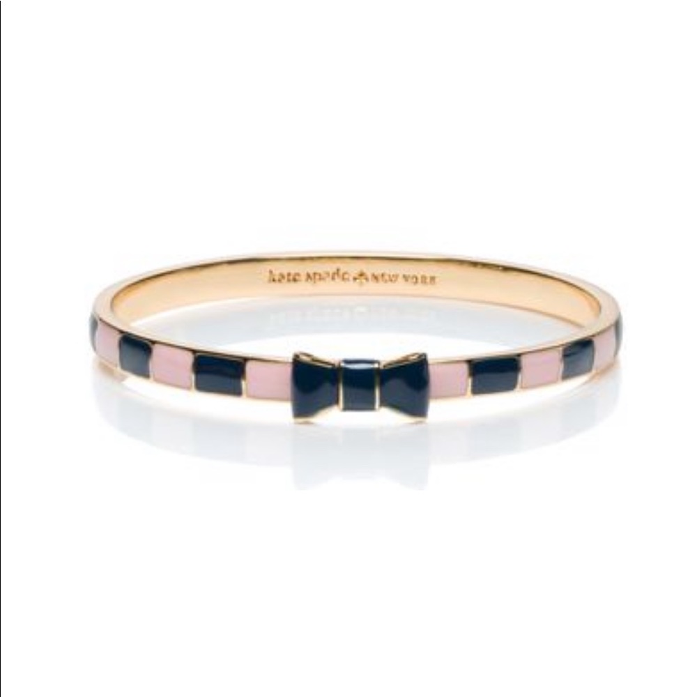 NWT Kate Spade "Take a Bow" bangle- Navy/Pink